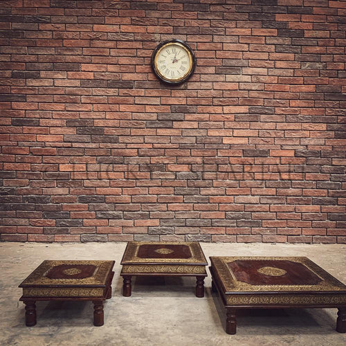 Bajot Table with brass inlay | Lucky Furniture & Handicrafts.