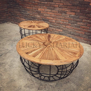 SOL industrial round coffee table | Lucky Furniture & Handicrafts.