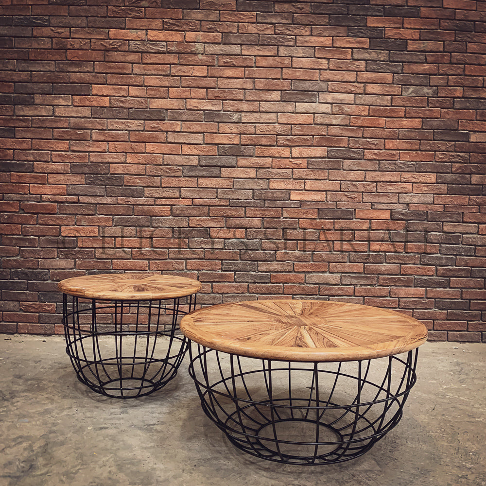 SOL industrial round coffee table | Lucky Furniture & Handicrafts.