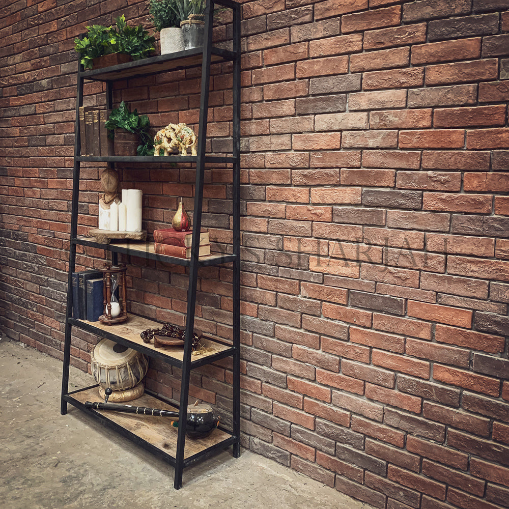 Leaning Industrial Bookshelf | Lucky Furniture & Handicrafts.
