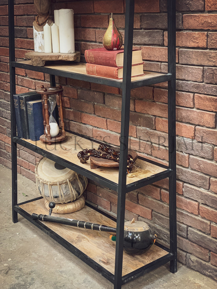 Leaning Industrial Bookshelf | Lucky Furniture & Handicrafts.