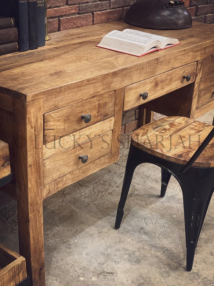 Barn Style Rough Mango wood desk | Lucky Furniture & Handicrafts.
