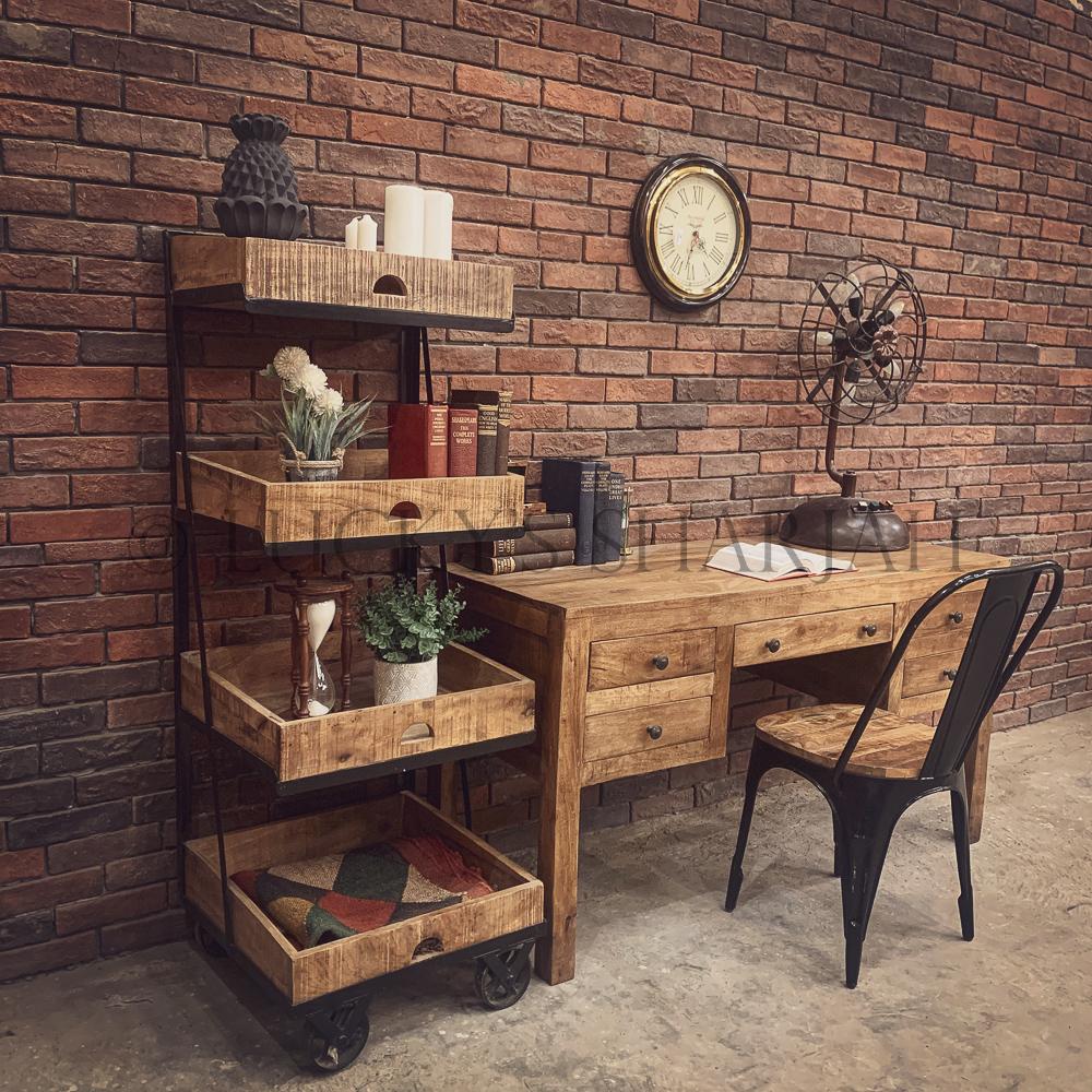 Barn Style Rough Mango wood desk | Lucky Furniture & Handicrafts.