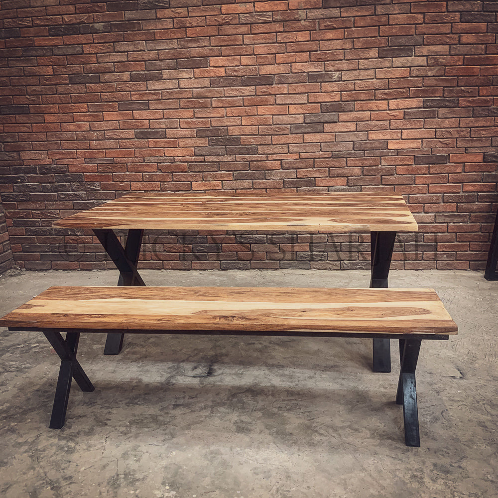 Rosewood Dining Table X Legs | Lucky Furniture & Handicrafts.