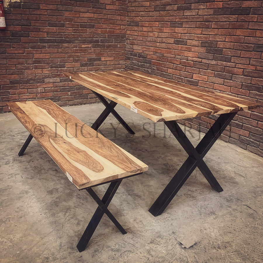 Rosewood Dining Table X Legs | Lucky Furniture & Handicrafts.