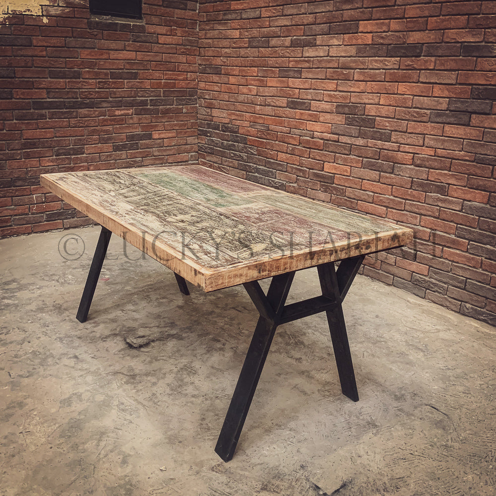 Recycle Design Y Legs Dining table | Lucky Furniture & Handicrafts.