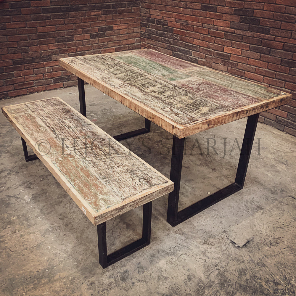 Recycle Design Dining table U Legs | Lucky Furniture & Handicrafts.