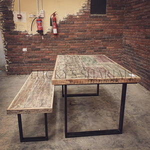 Recycle Design Dining table U Legs | Lucky Furniture & Handicrafts.