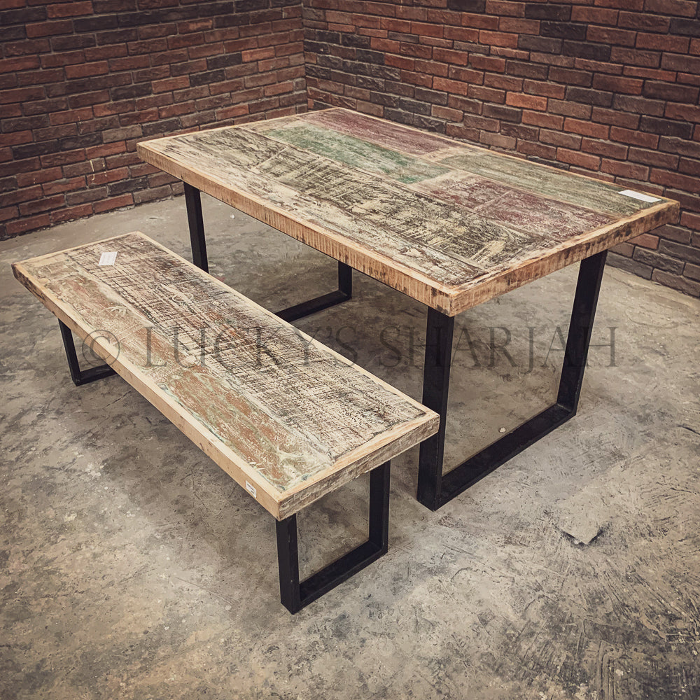 Recycle Design Dining table U Legs | Lucky Furniture & Handicrafts.
