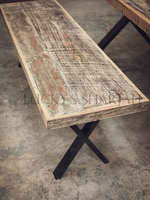 Recycle Design X legs dining table | Lucky Furniture & Handicrafts.