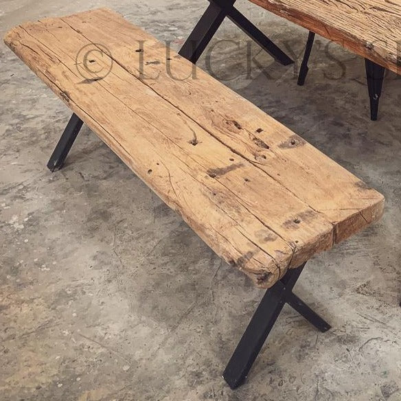 Railway Sleeper Bench X Legs | Lucky Furniture & Handicrafts.