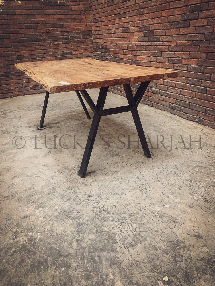 Live Edge Dining Table Y Legs | Lucky Furniture & Handicrafts.