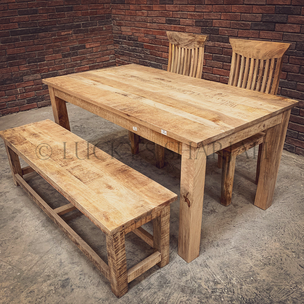 Mango Wooden dining table with square legs | Lucky Furniture & Handicrafts.