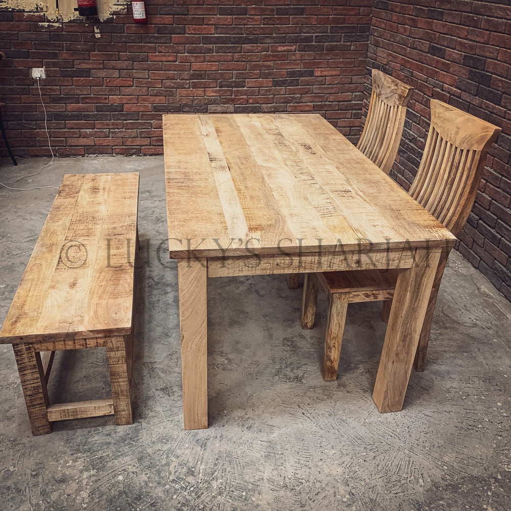 Mango Wooden dining table with square legs | Lucky Furniture & Handicrafts.