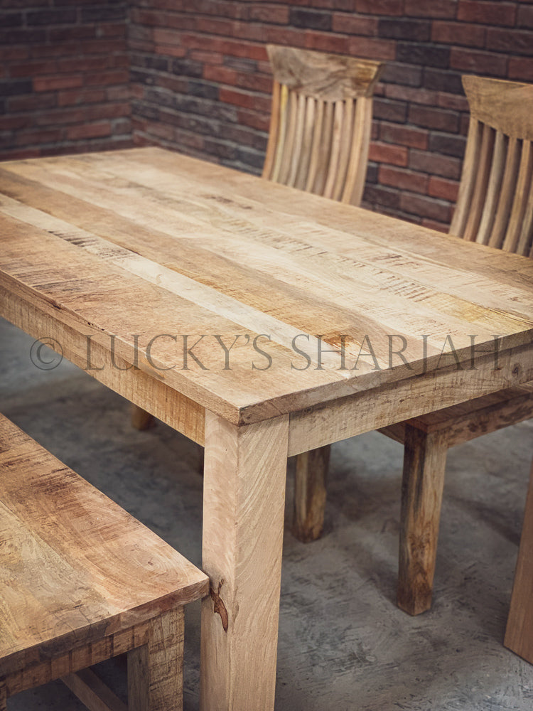 Mango Wooden dining table with square legs | Lucky Furniture & Handicrafts.