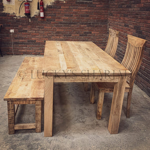 Mango Wooden dining table with square legs | Lucky Furniture & Handicrafts.