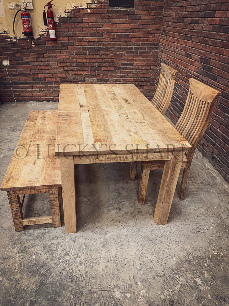 Mango Wooden dining table with square legs | Lucky Furniture & Handicrafts.