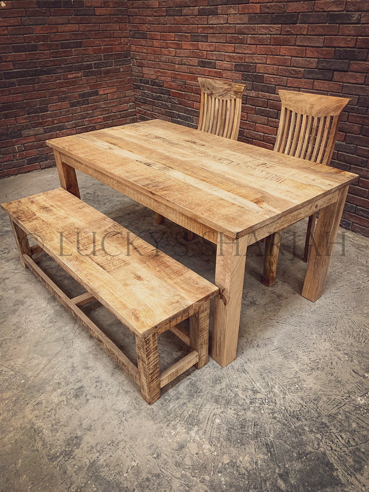 Mango Wooden dining table with square legs | Lucky Furniture & Handicrafts.