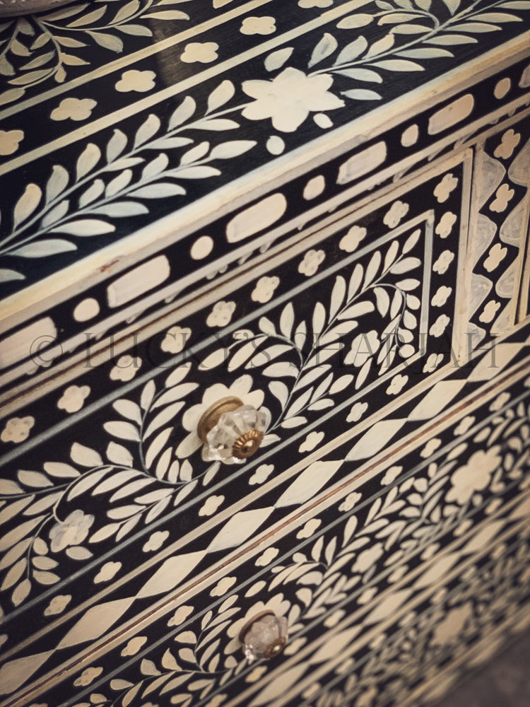 Floral Bone inlay Drawchest | Lucky Furniture & Handicrafts.