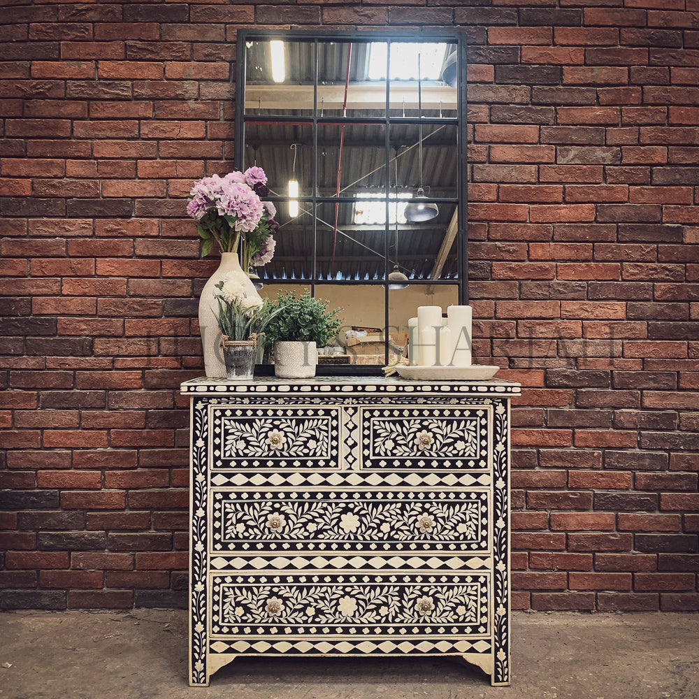 Floral Bone inlay Drawchest | Lucky Furniture & Handicrafts.