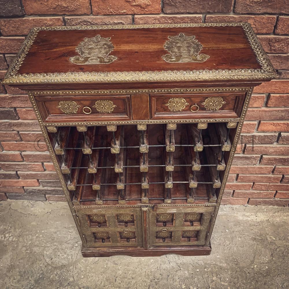 Brass inlay winerack | Lucky Furniture & Handicrafts.
