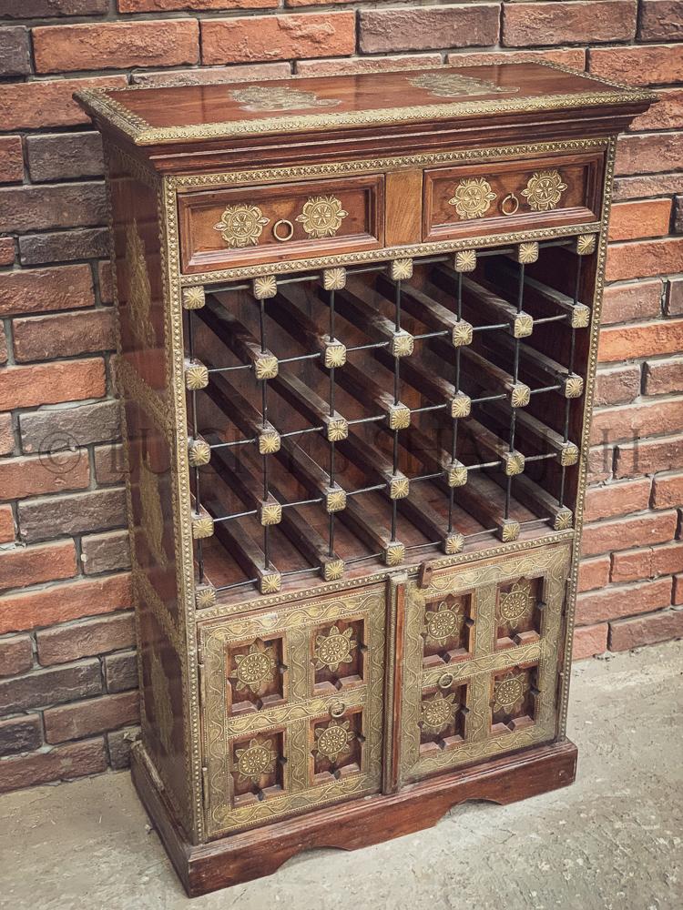 Brass inlay winerack | Lucky Furniture & Handicrafts.