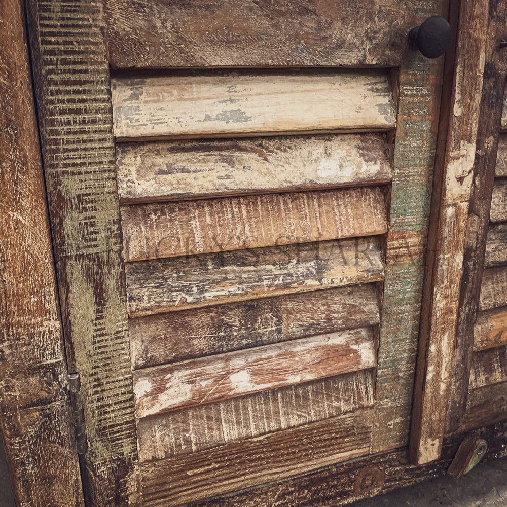 Recycle Design Shutter & Glass sideboard | Lucky Furniture & Handicrafts.