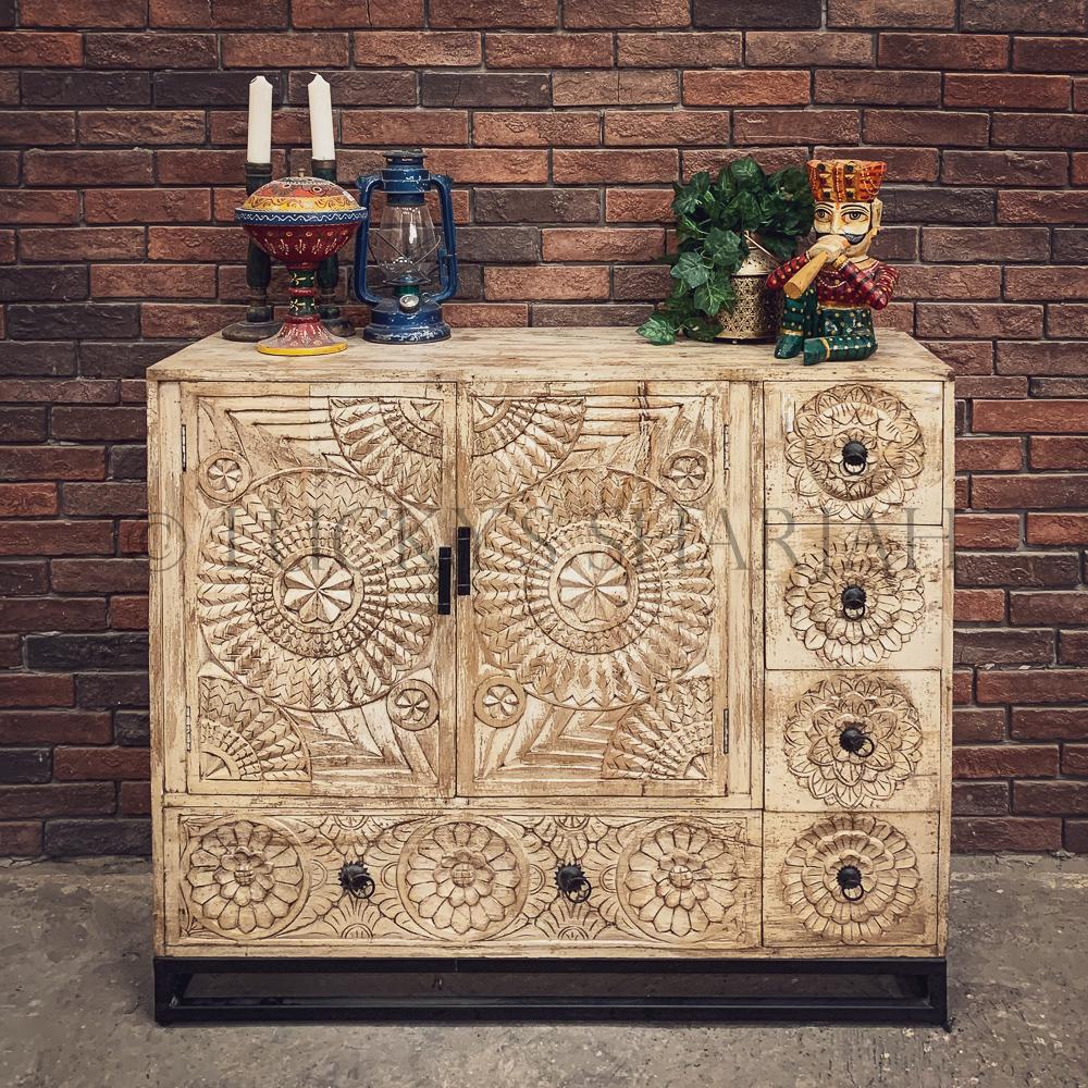 Carved Sideboard Drawchest | Lucky Furniture & Handicrafts.