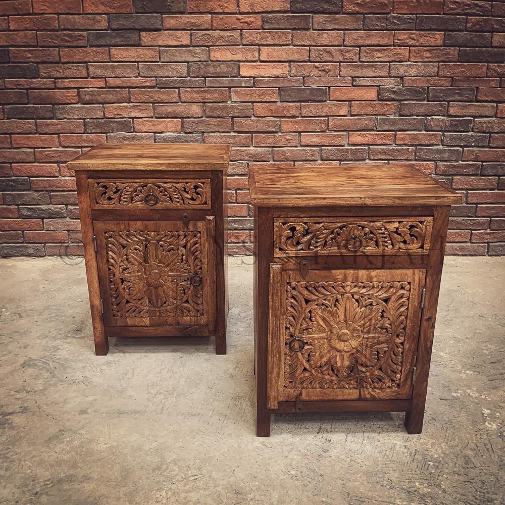 Carved Bedside | Lucky Furniture & Handicrafts.