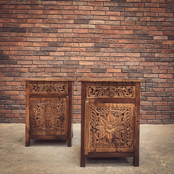 Carved Bedside | Lucky Furniture & Handicrafts.