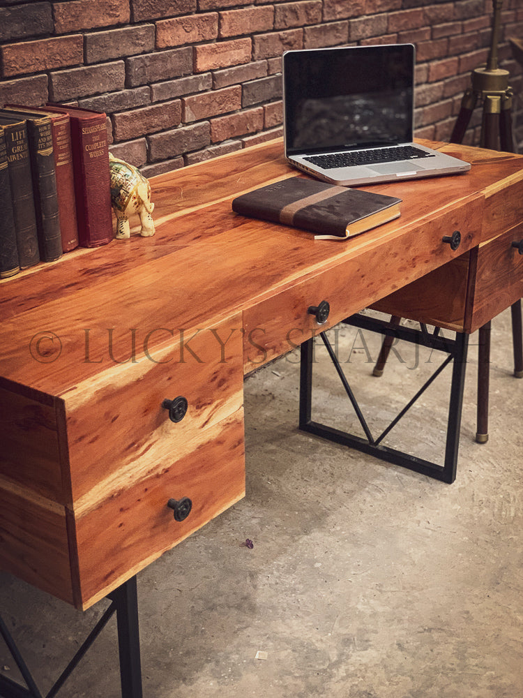 Executive Industrial Acacia wood Desk | Lucky Furniture & Handicrafts.