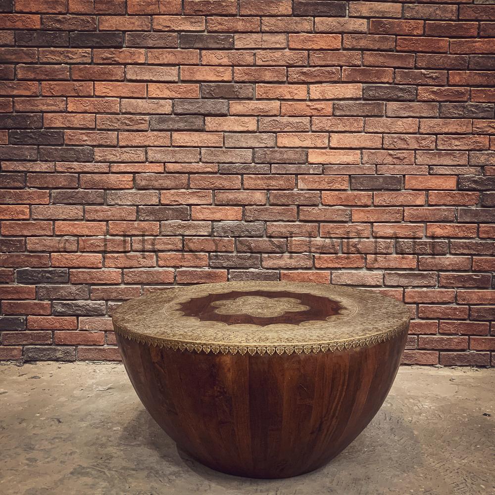 Brass inlay coffee table round | Lucky Furniture & Handicrafts.