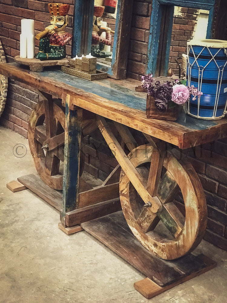 Recycle design bicycle console | Lucky Furniture & Handicrafts.