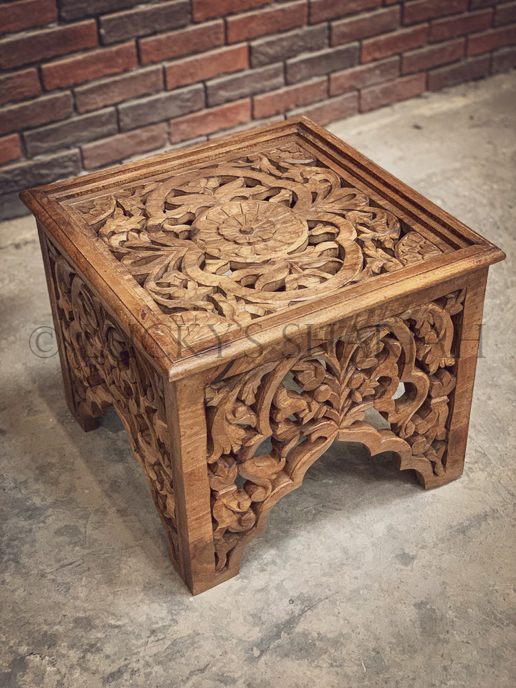 Heavy Carved Side table | Lucky Furniture & Handicrafts.