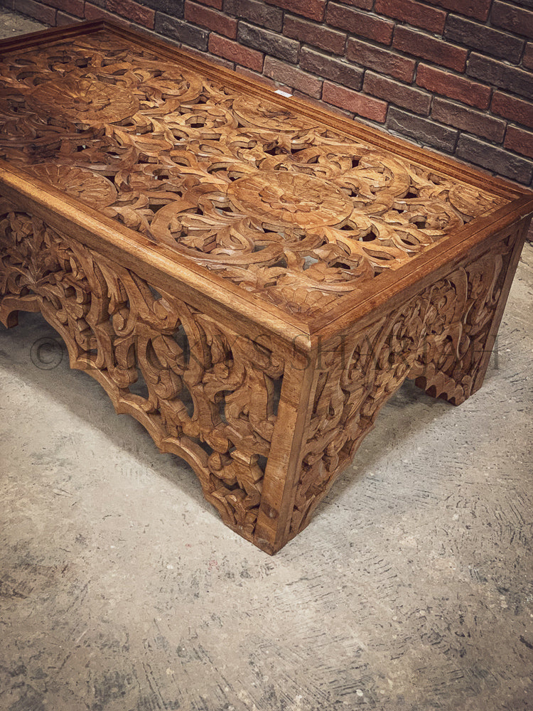Heavy Carved Coffee table | Lucky Furniture & Handicrafts.