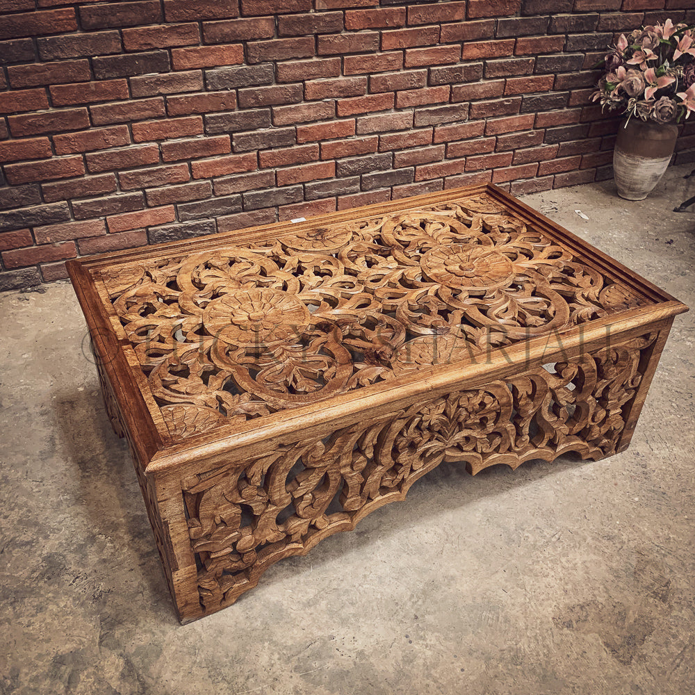Heavy Carved Coffee table | Lucky Furniture & Handicrafts.
