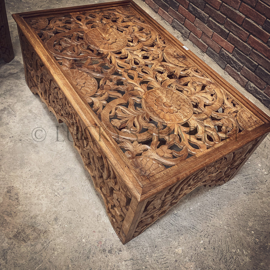 Heavy Carved Coffee table | Lucky Furniture & Handicrafts.