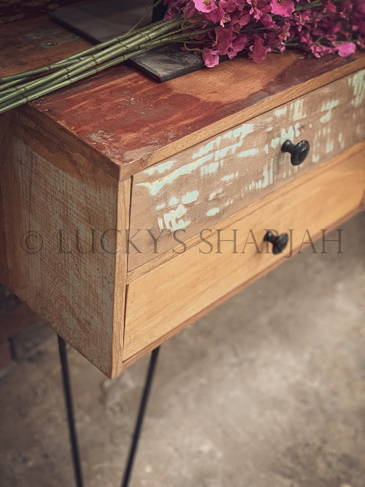 Recycle industrial design multi drawer console | Lucky Furniture & Handicrafts.