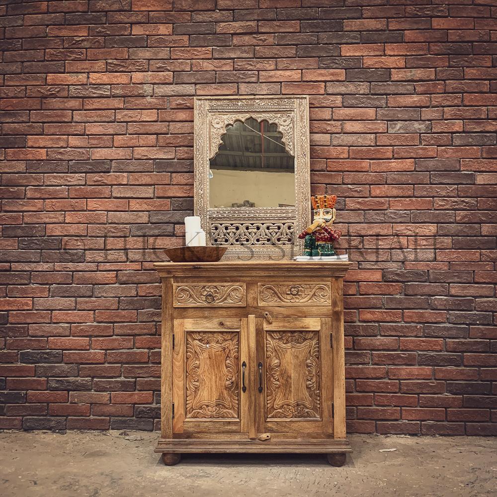 Carved 2 draw sideboard | Lucky Furniture & Handicrafts.