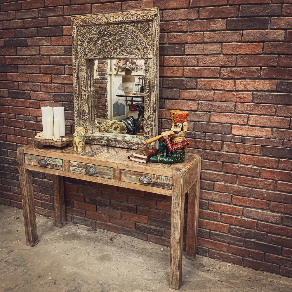 Recycle 3 Draw console | Lucky Furniture & Handicrafts.
