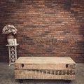 Boho Industrial Trunk on wheel | Lucky Furniture & Handicrafts.