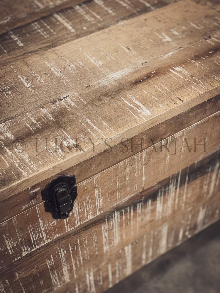 Boho Industrial Trunk on wheel | Lucky Furniture & Handicrafts.