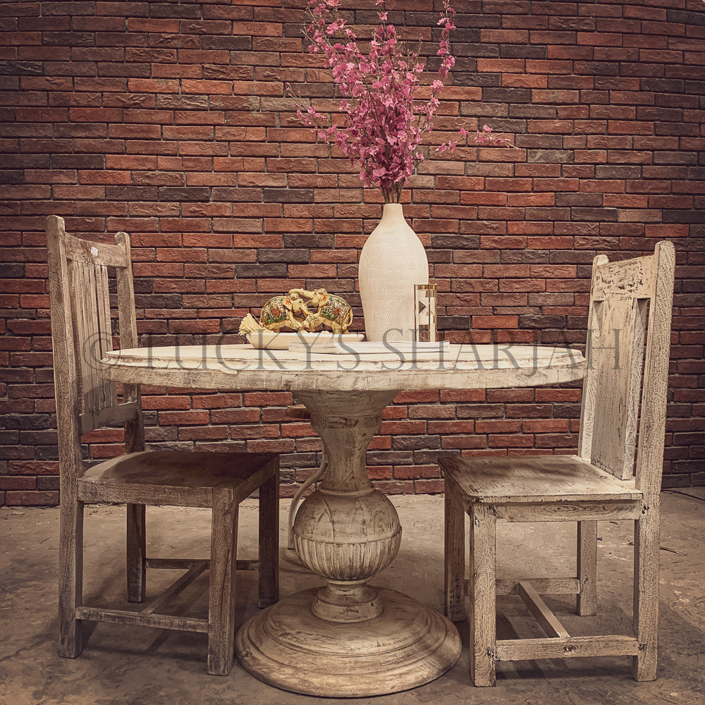 Heavy Base Round sandblasted table | Lucky Furniture & Handicrafts.