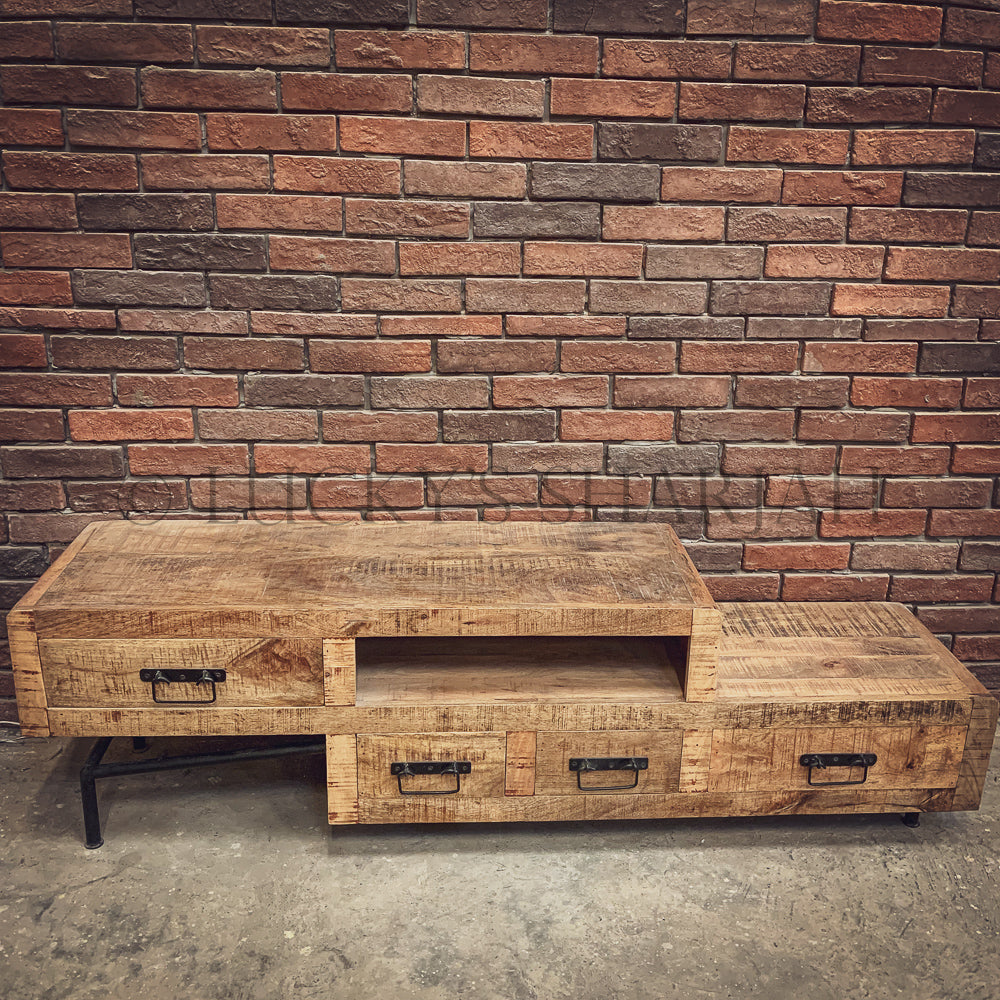 Levels Tv Stand Mango wood | Lucky Furniture & Handicrafts.