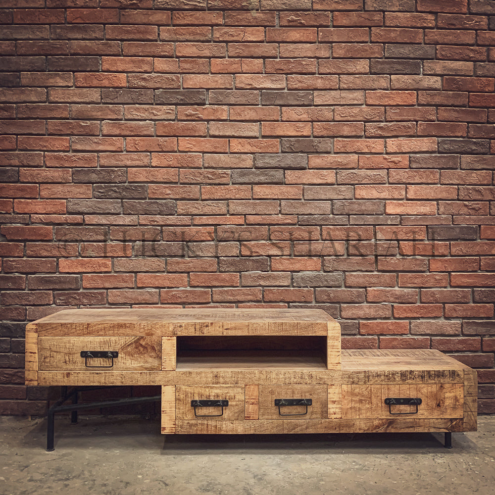 Levels Tv Stand Mango wood | Lucky Furniture & Handicrafts.