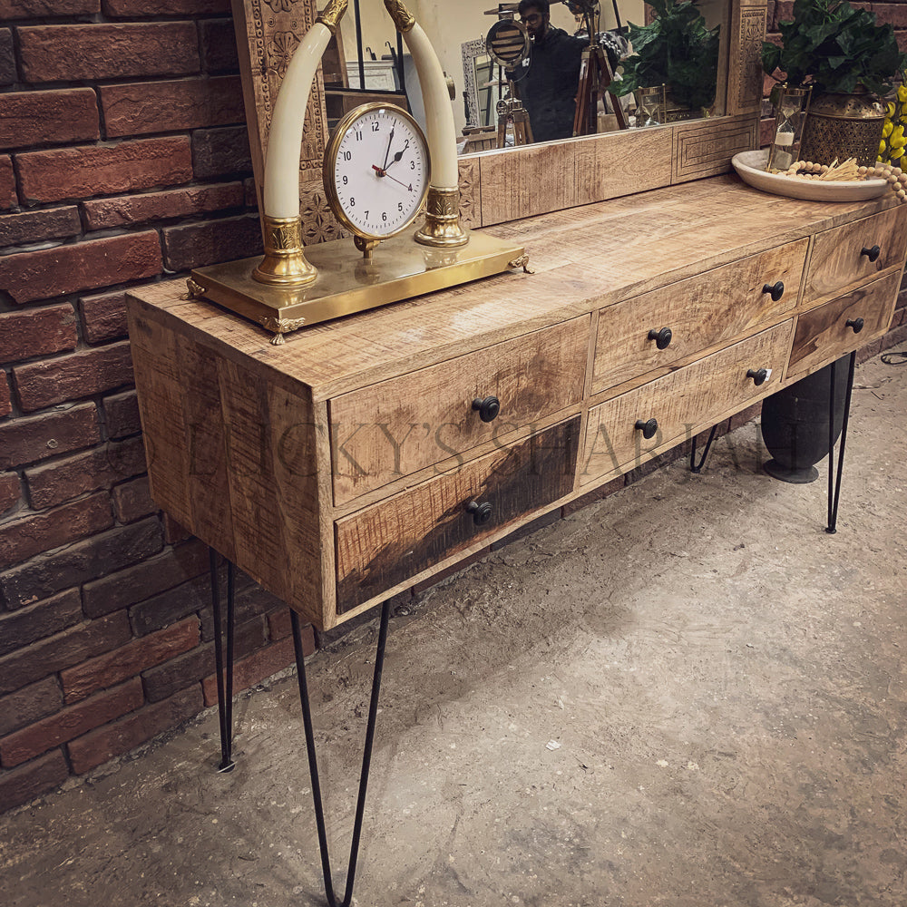 Mango wood Multi drawer console | Lucky Furniture & Handicrafts.