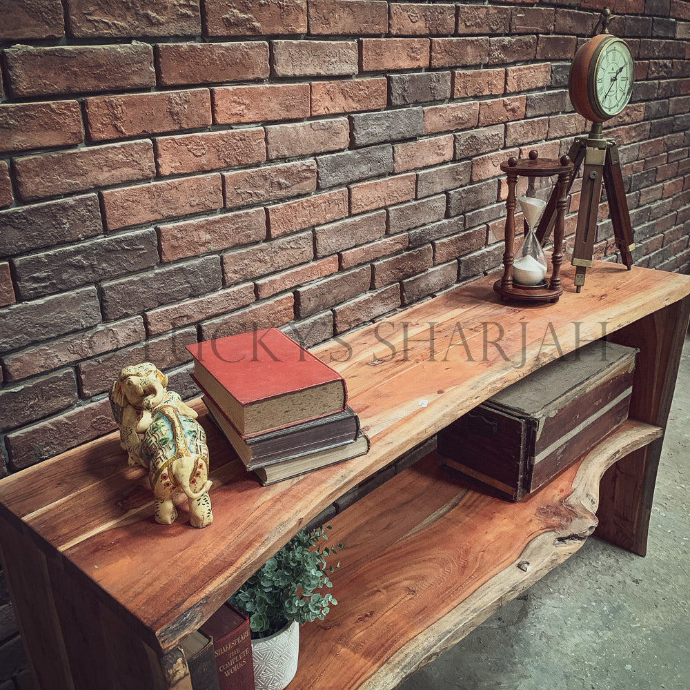 Live Edge Console with shelf | Lucky Furniture & Handicrafts.