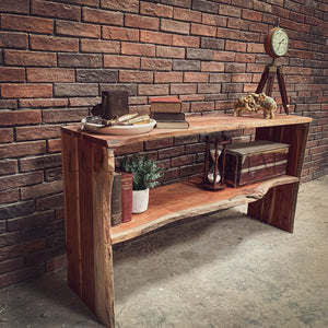 Live Edge Console with shelf | Lucky Furniture & Handicrafts.