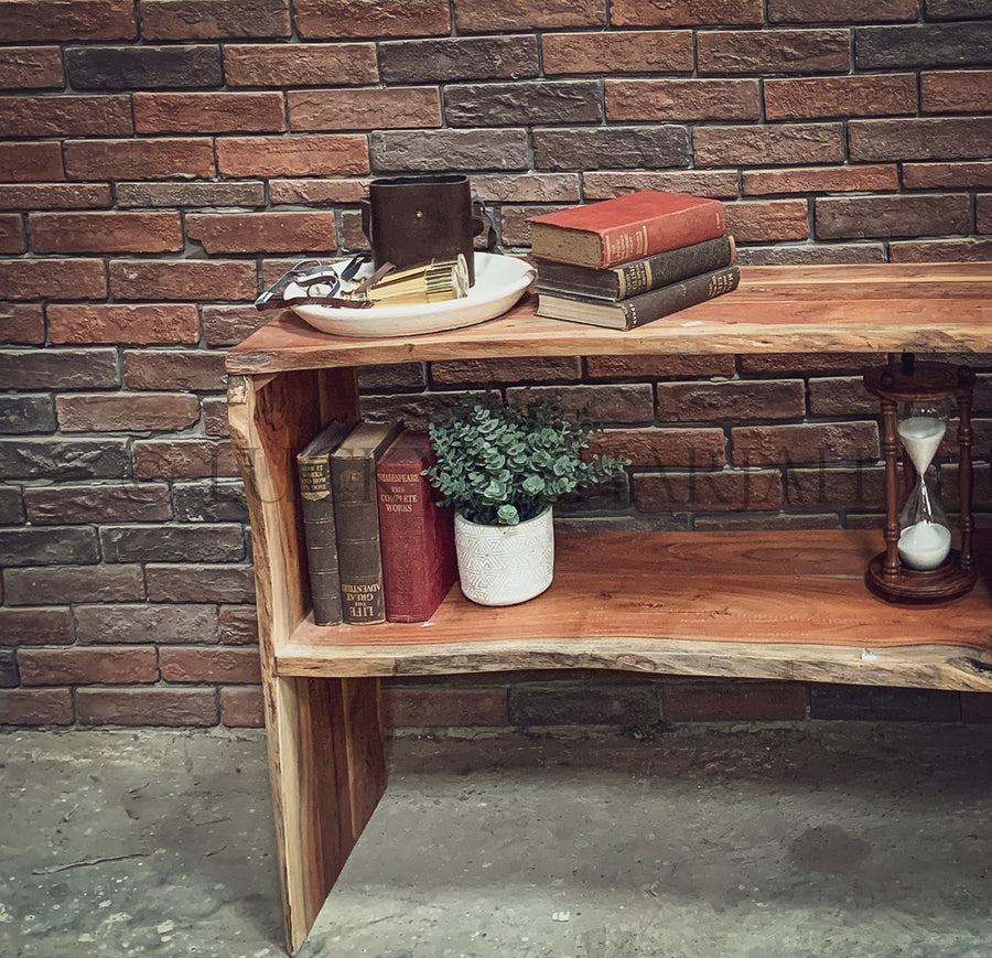 Live Edge Console with shelf | Lucky Furniture & Handicrafts.