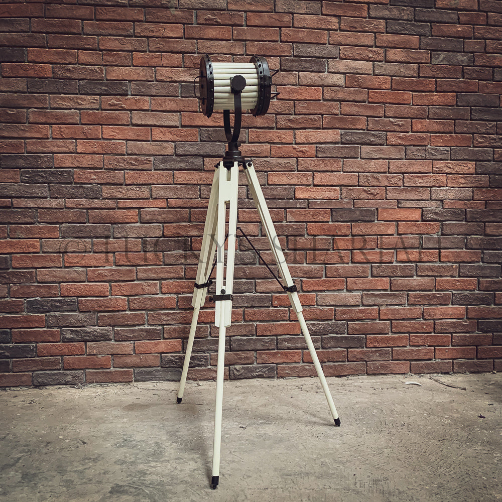 White Industrial Tripod Lamp | Lucky Furniture & Handicrafts.